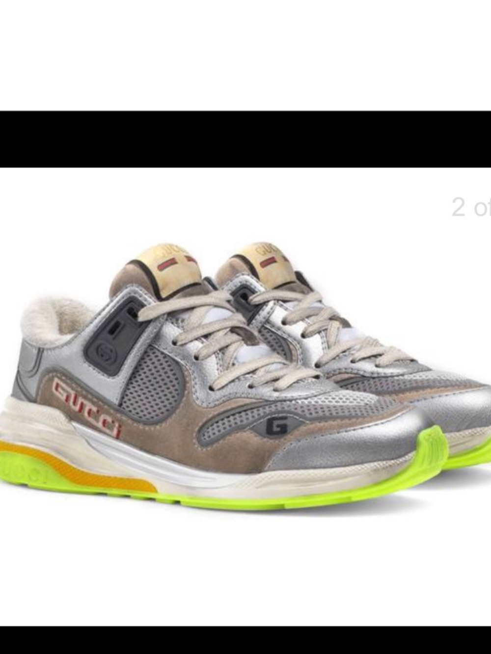 Gucci Ultrapace Silver Metallic Sneakers - Picture 16 of 16